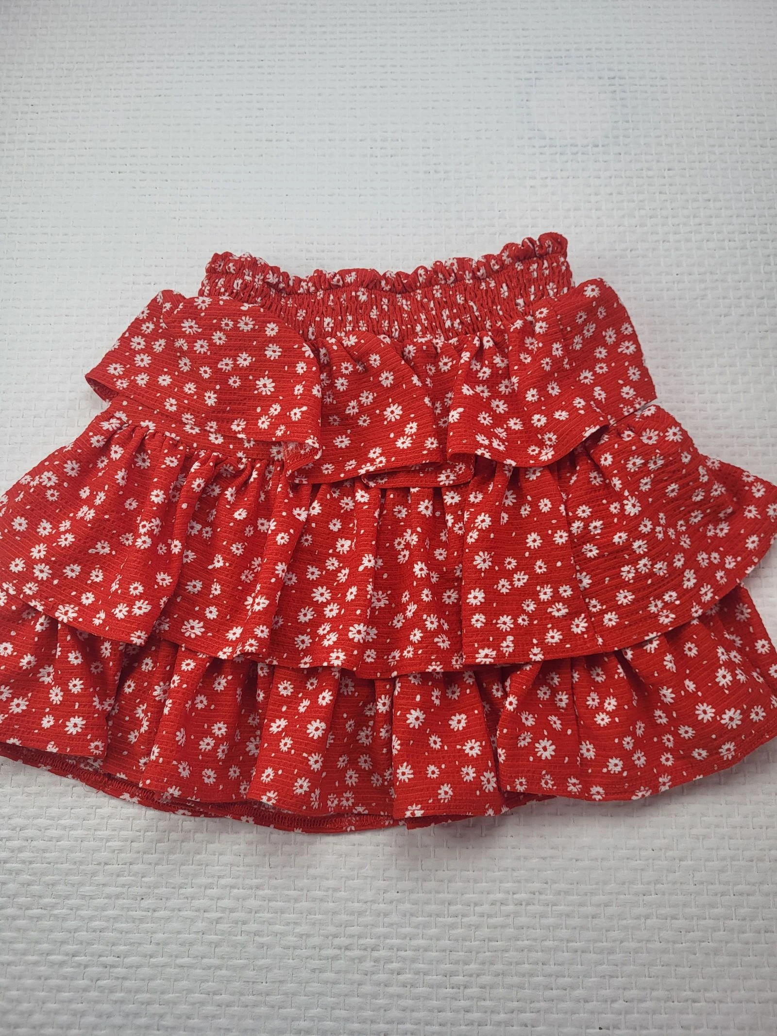 Jupe courte rouge a fleurs a volants Orchestra – 6 ans (116 cm)